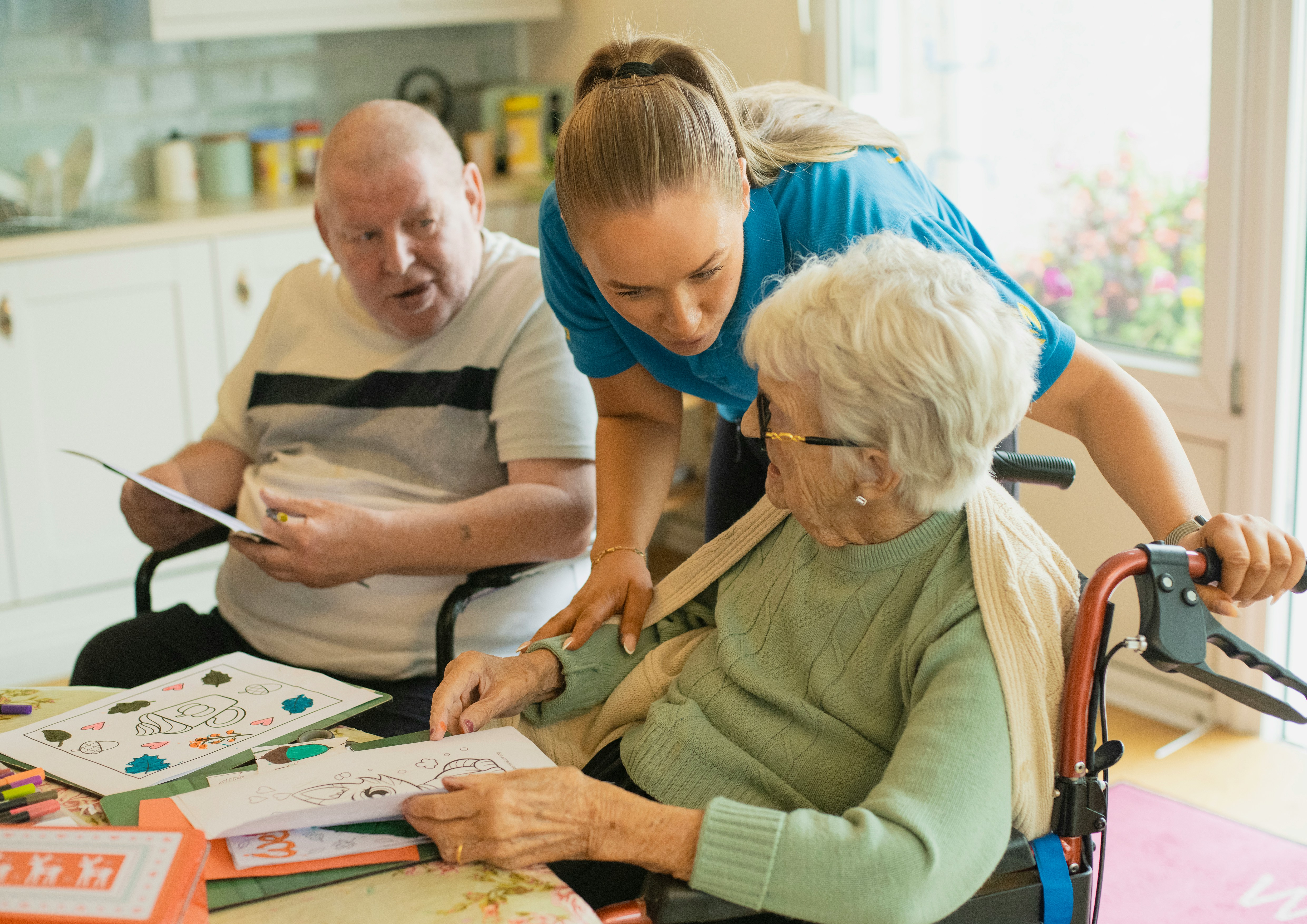 Caregiver assisting a senior